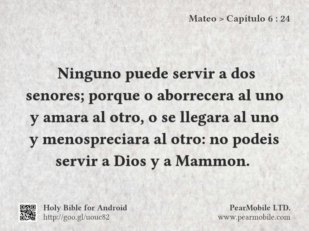 Mateo, Capítulo 6:24
